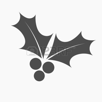 348x350 Holly Leaf Holly Berry Christmas Icon Vector Illustration