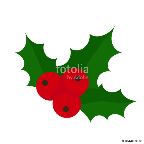 500x500 Sprig Of Holly Berries Flat Design Stock Image And Royalty Free