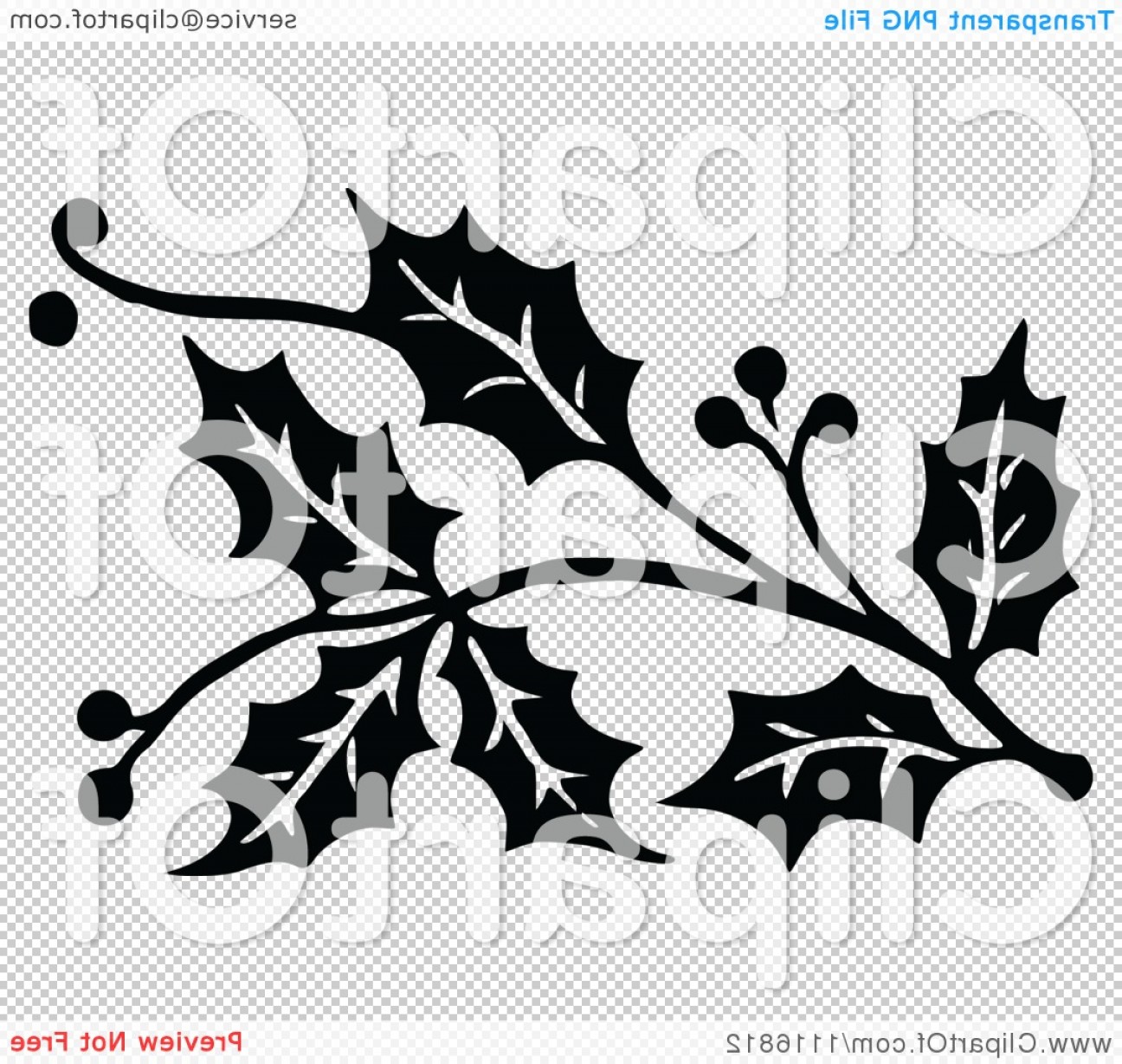 1296x1228 Vintage Black And White Christmas Holly Sprig Design Element