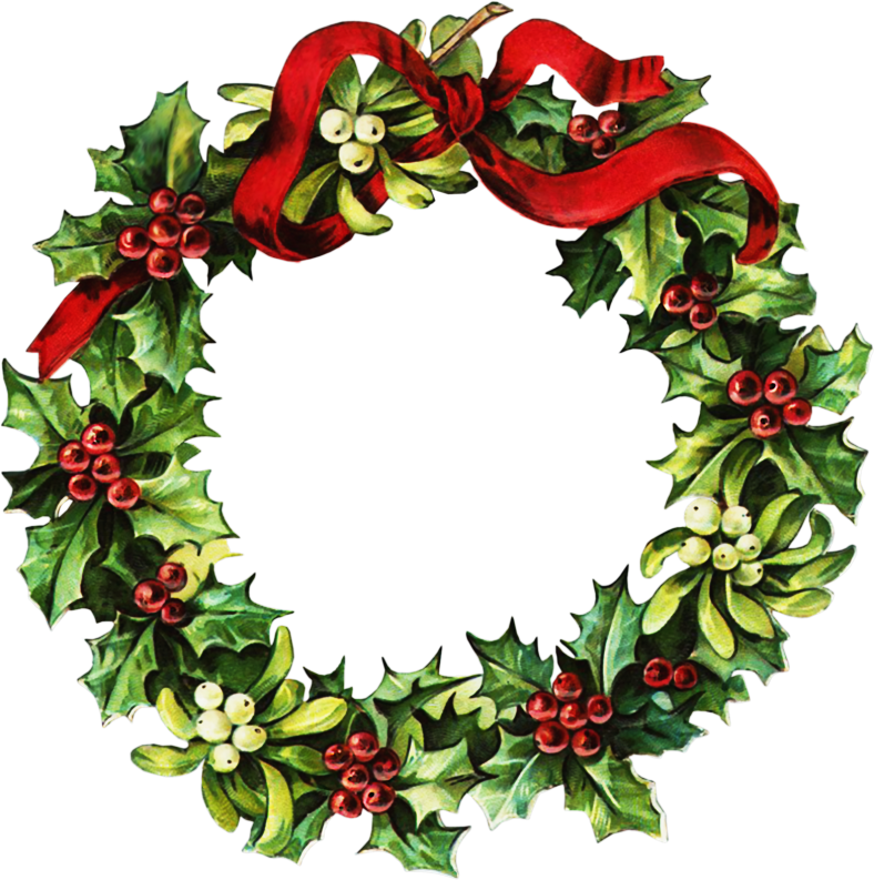 788x793 Free Collection Of Christmas Wreath Vector Png Download