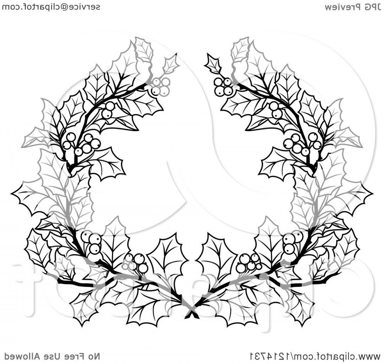 1296x1228 Black White Christmas Wreath Vector Catamart