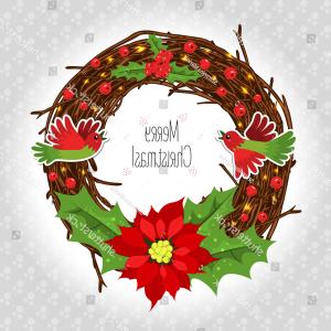 300x300 Photostock Vector Christmas Vector Illustration With A Wreath