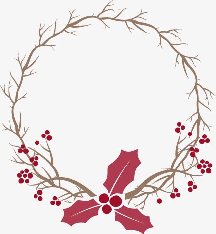 438x475 Christmas Wreath Vector Material, Branches, Christmas, Red Png