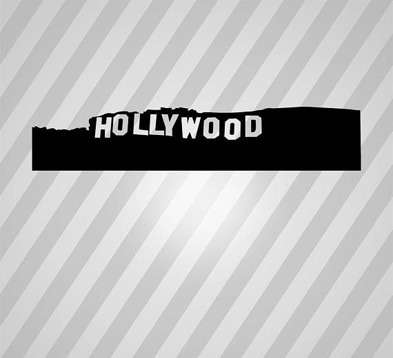 570x520 Hollywood Silhouette Hollywood Sign Dxf Silhouette
