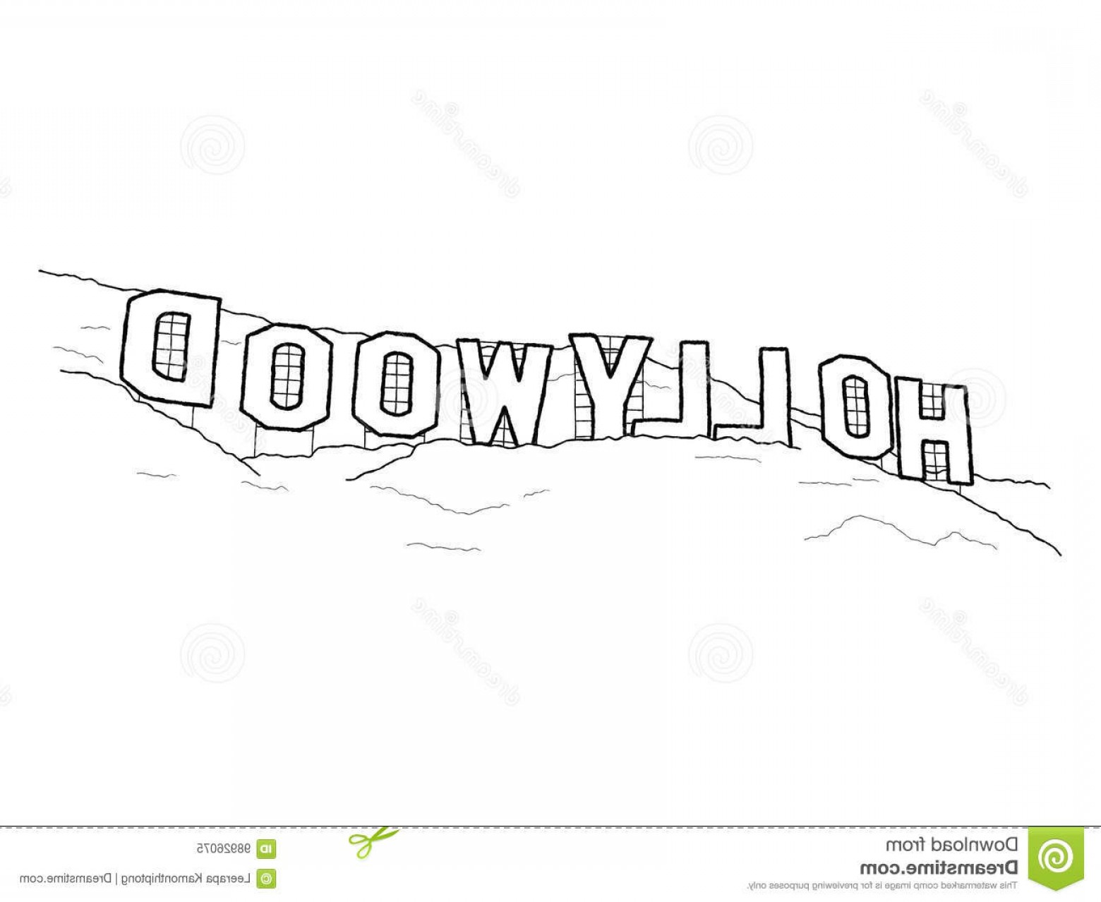 1560x1278 Stock Illustration Hollywood Sign Vector Illustration Hand Drawn