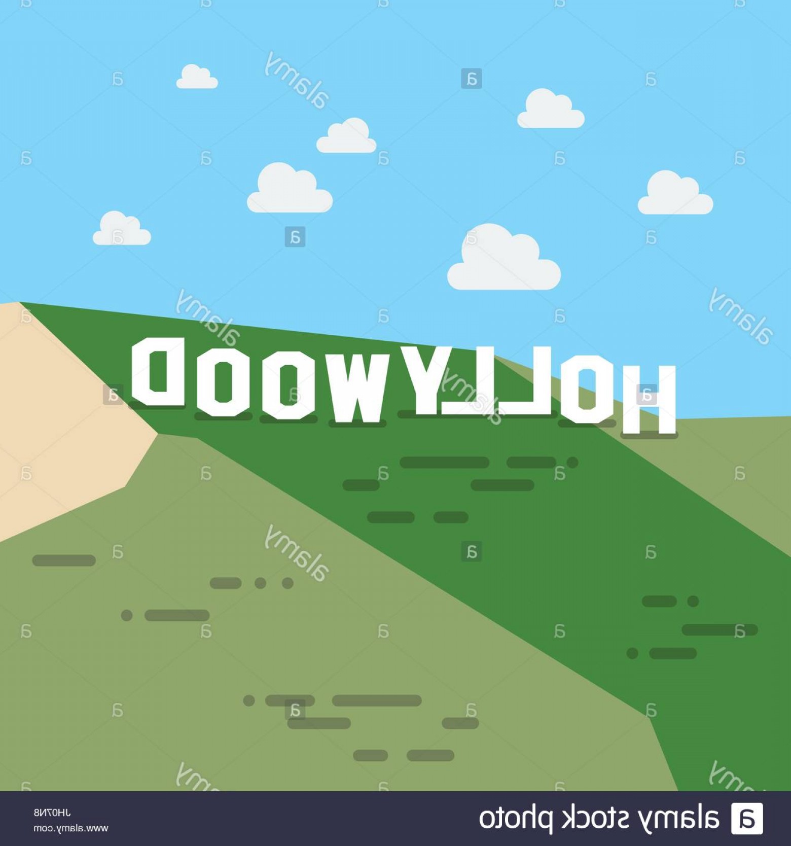1560x1668 Stock Photo Hollywood Sign In Flat Style Vector Illustration
