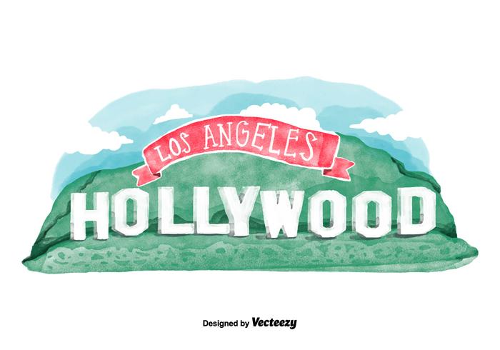 700x490 Free Hollywood Sign Watercolor Vector