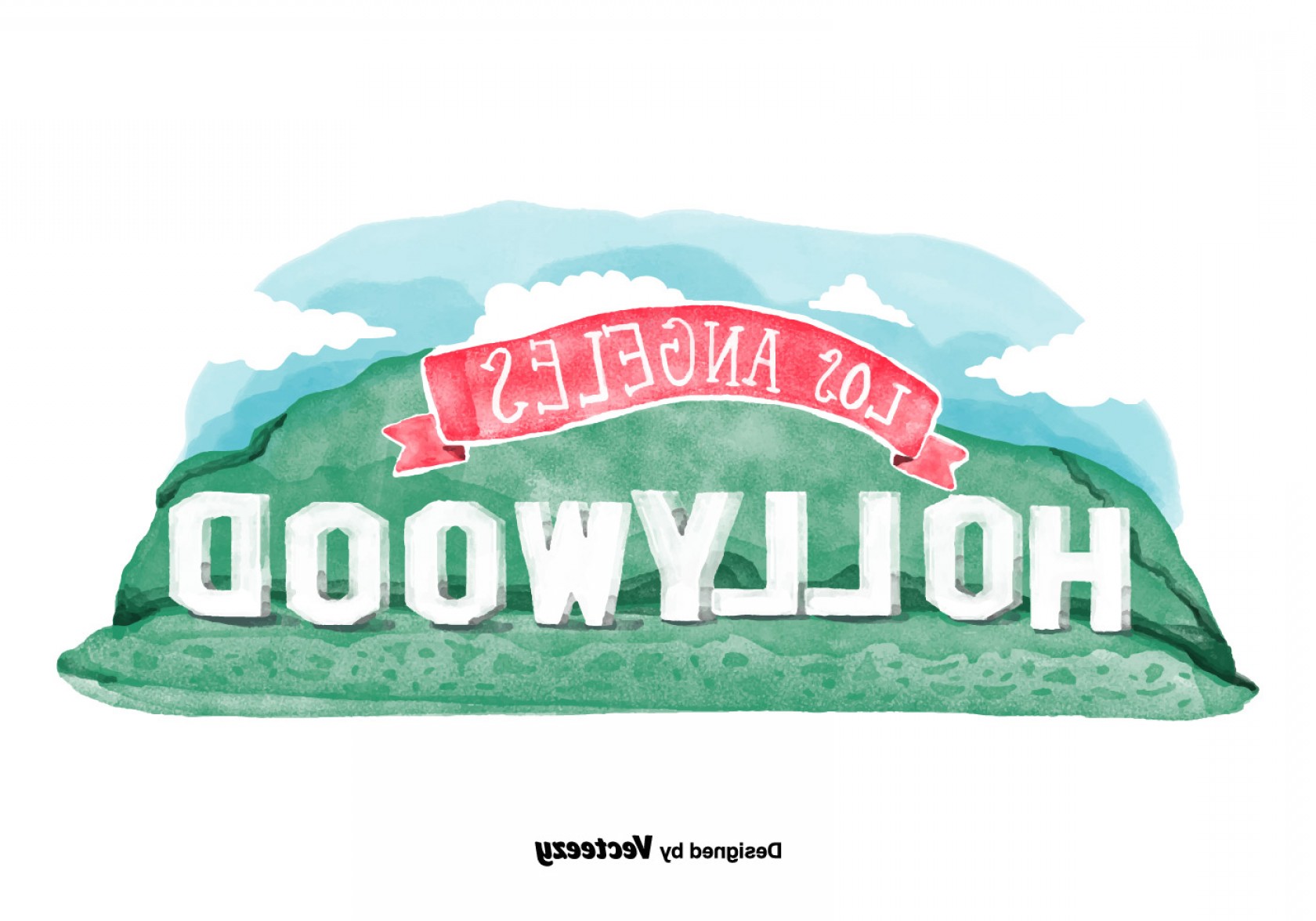 1680x1176 Free Hollywood Sign Watercolor Vector Soidergi