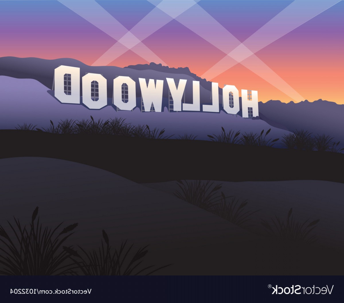 1200x1056 Hollywood Sign At Twilight Vector Soidergi