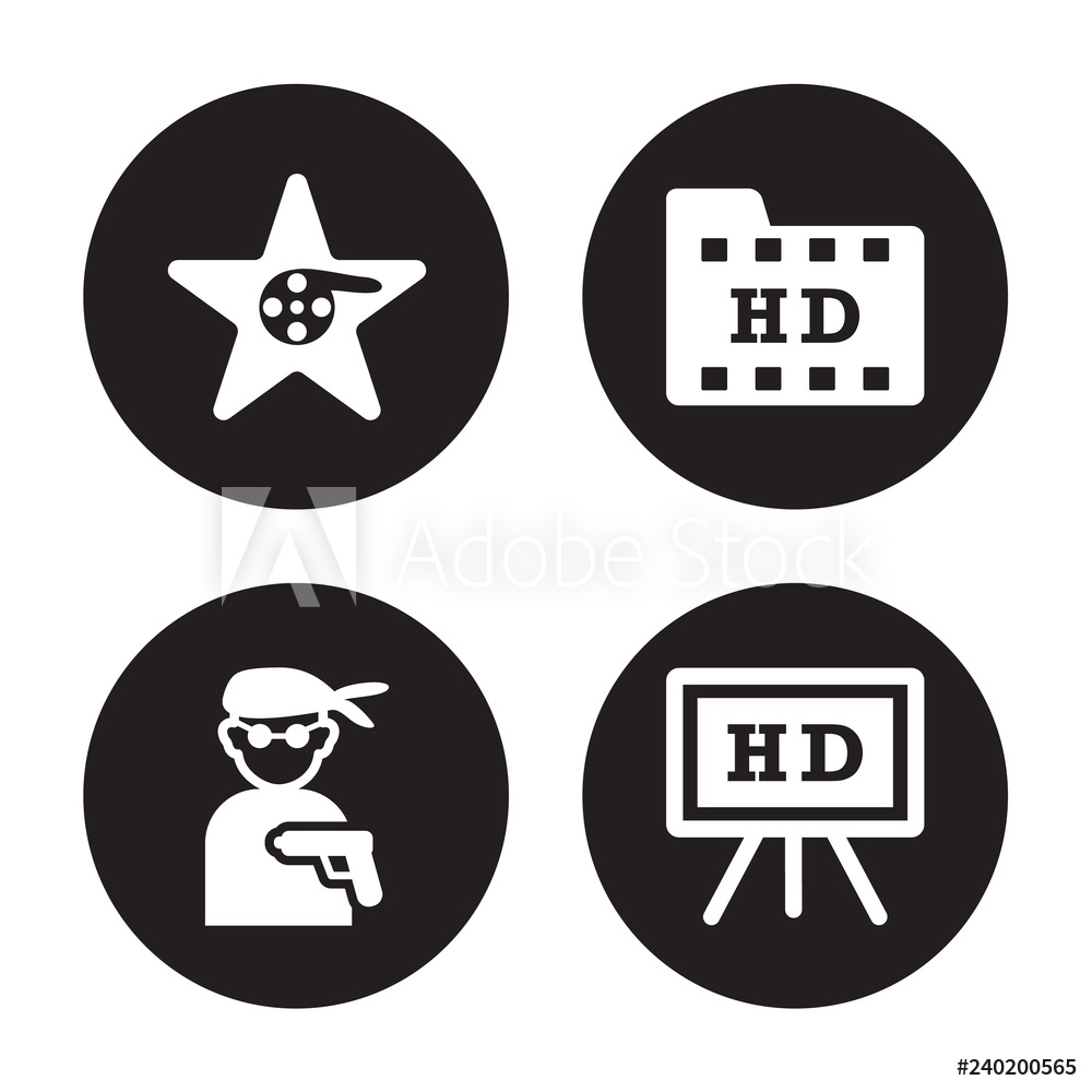 Photo Art Print Vector Icon Set Hollywood Star, Hitman, Hd 1000x1000 Photo Art Print Vector Icon Set Hollywood Star, Hitman, Hd