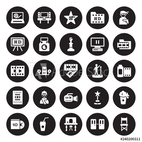 Vector Icon Set Movie, Doorway, Dressing Room, Drink, Dvd 500x500 Vector Icon Set Movie, Doorway, Dressing Room, Drink, Dvd