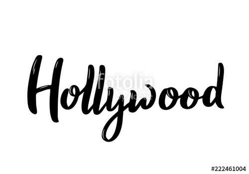 500x350 Hollywood Lettering Black And White Handwritten Inscription