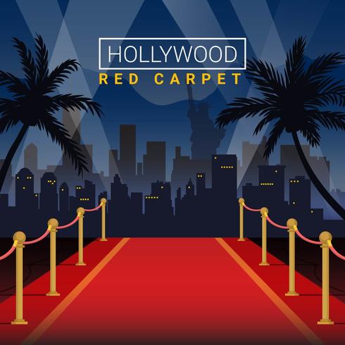 490x490 Hollywood Red Carpet Stage Vector Illustration Background