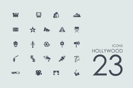 450x300 Hollywood Vector Set Of Modern Simple Icons Royalty Free Vector