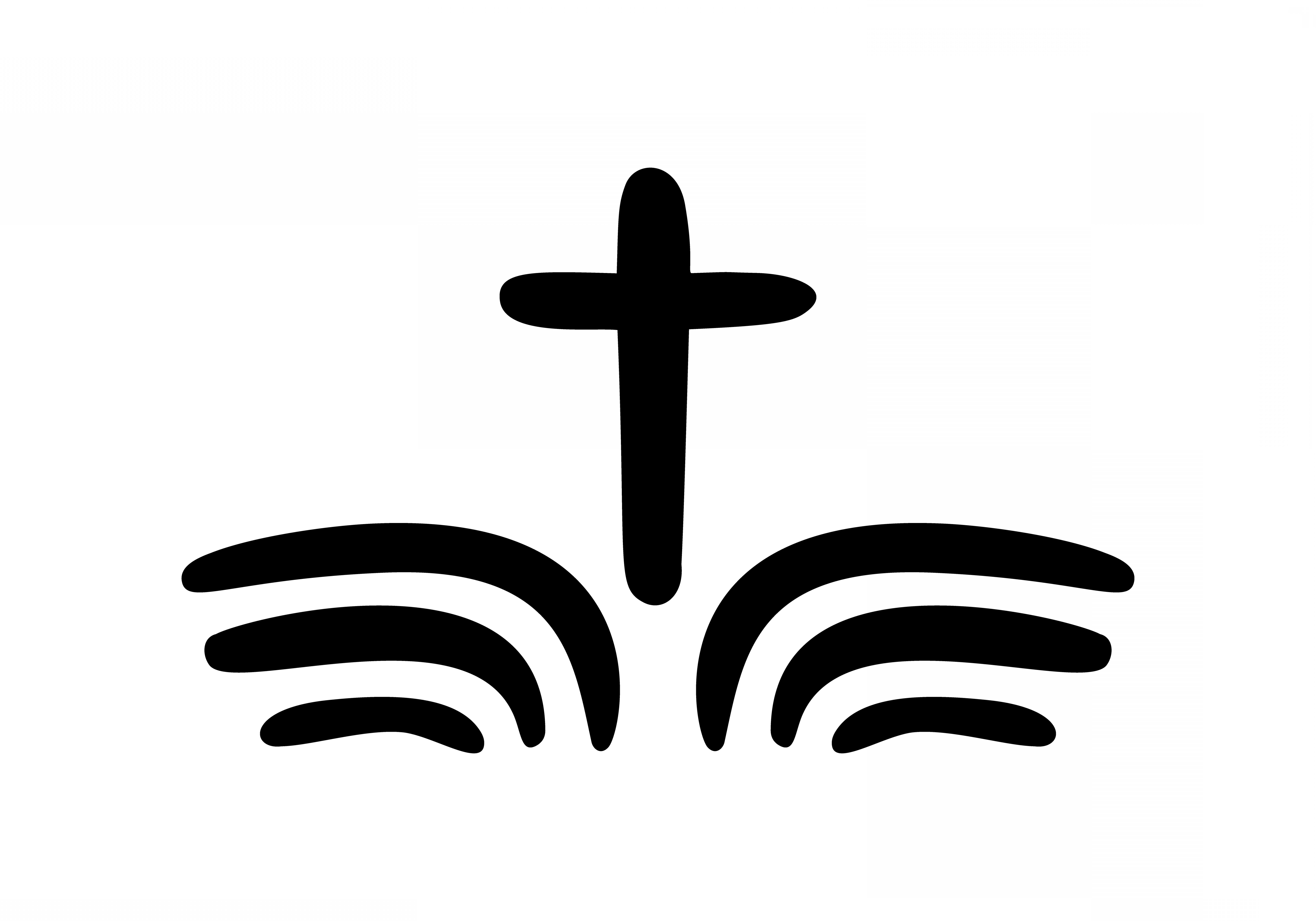 7200x5040 Vector Illustration Of Christian Logo Emblem With Cross And Holy