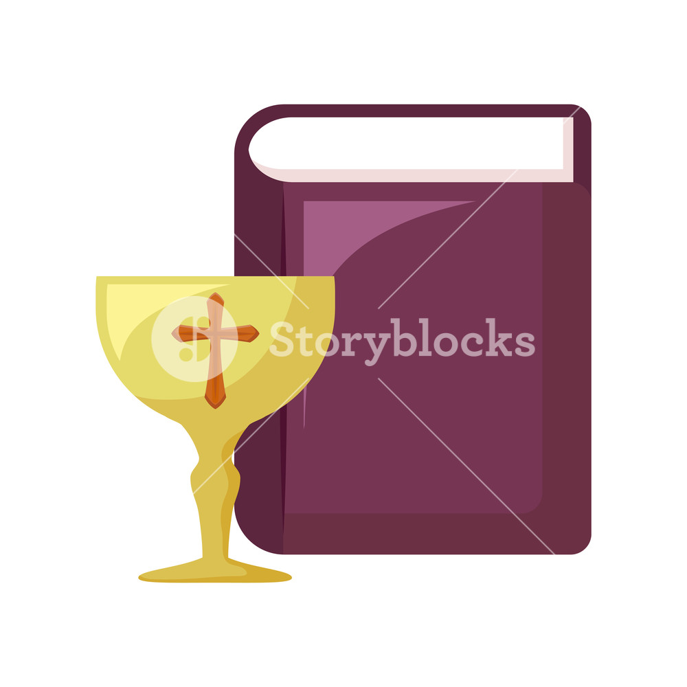 1000x1000 Chalice Sacred With Holy Bible Vector Illustration Design Royalty