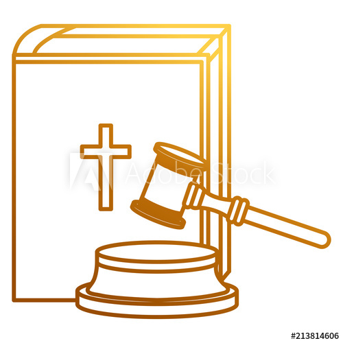500x500 Justice Hammer With Holy Bible Vector Illustration Design