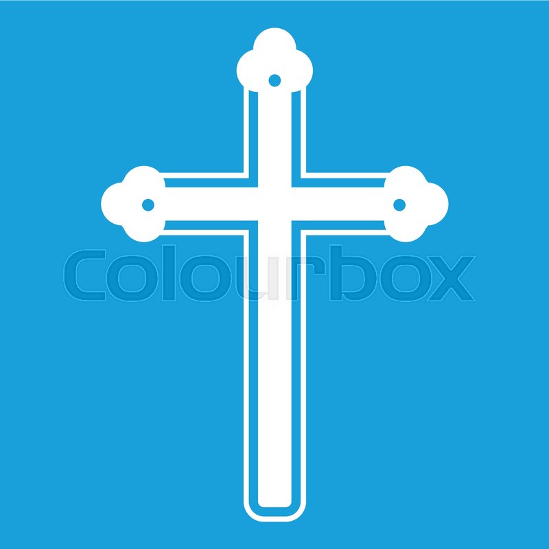 Holy Cross Icon White Isolated On Blue Background Vector 800x800 Holy Cross Icon White Isolated On Blue Background Vector