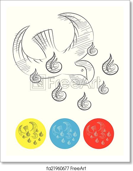 450x580 Free Art Print Of Dove Holy Spirit Dove Holy Spirit, Sketch, Art