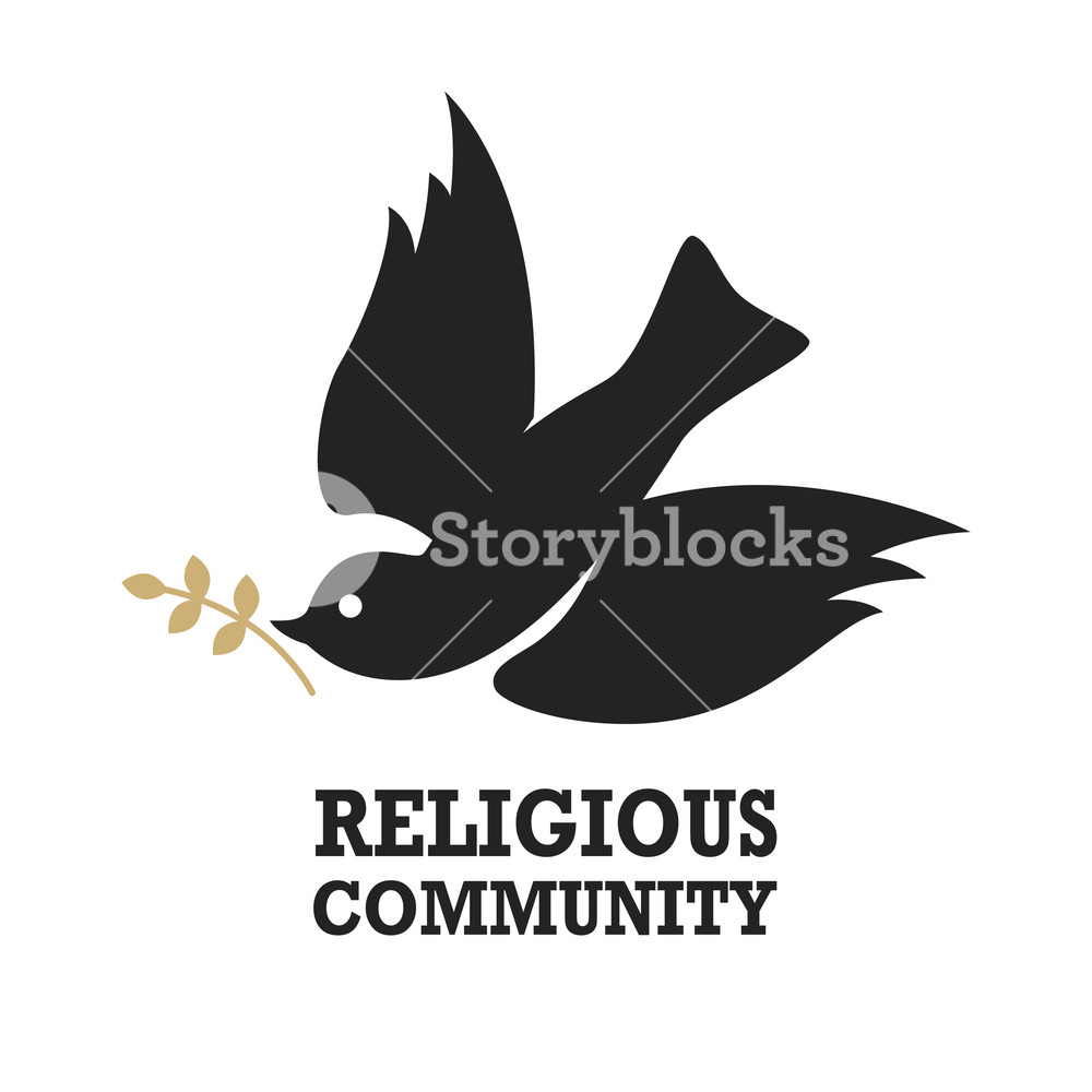 1000x1000 Religious Community Emblem Template With Dove Holy Spirit