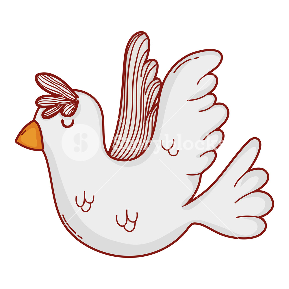 1000x1000 Holy Spirit Dove Nativity Scene Manger Animal Cartoon Vector