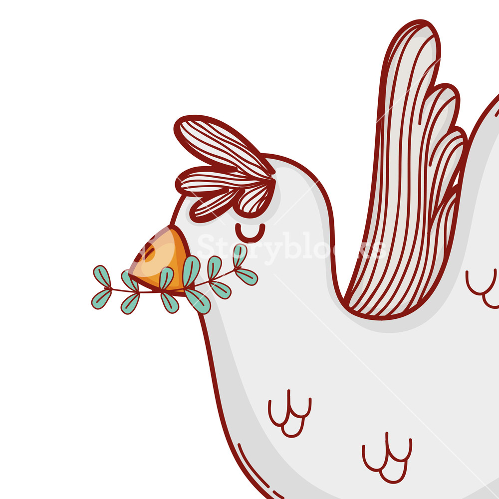 1000x1000 Holy Spirit Dove With Olive Brach In Nativity Scene Cartoon Vector