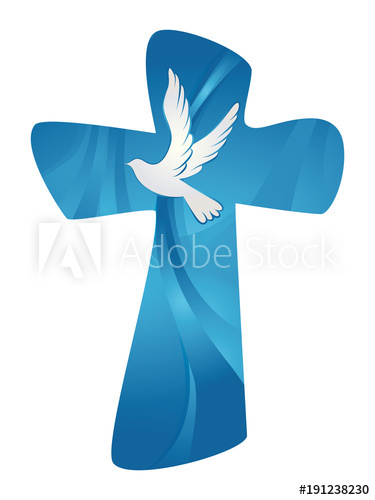Vector Christian Cross Abstract Holy Spirit With Dove On Blue 375x500 Vector Christian Cross Abstract Holy Spirit With Dove On Blue