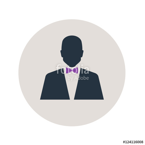 500x500 Icono Plano Silueta Hombre Elegante En Circulo Gris Stock Image