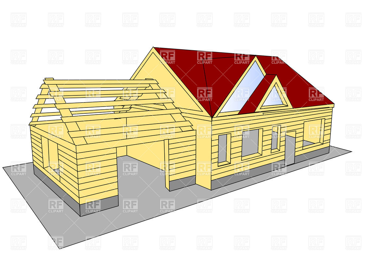 1200x849 House Under Construction Vector Image Of Architecture, Buildings