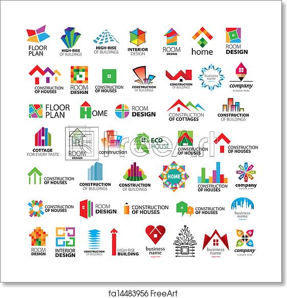 561x581 Free Art Print Of Collection Of Vector Logos Construction And Home