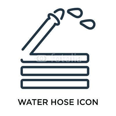 400x400 Thin Water Hose Icon Vector Isolated On White Background Sign