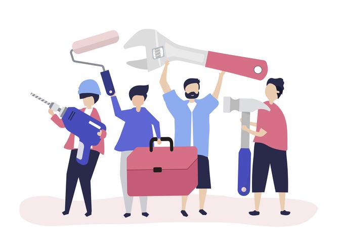 674x490 Character Illustration Of Home Improvement Concept