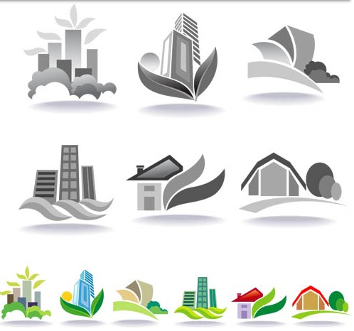 498x466 Various Home Logo Design Vector Free Download