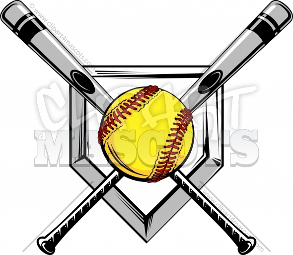 590x513 Softball Design Graphic Vector Logo