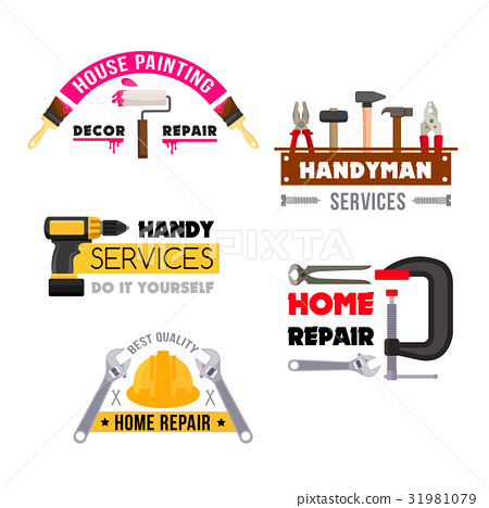 450x468 House Repair Vector Icons Of Handyman Work Tools