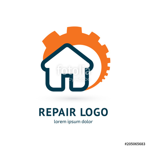 500x500 Logo Design Abstract Home Repair Vector Template Stock Image