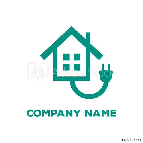 500x500 Electricity Concept Green House With Plug Home Repair Vector