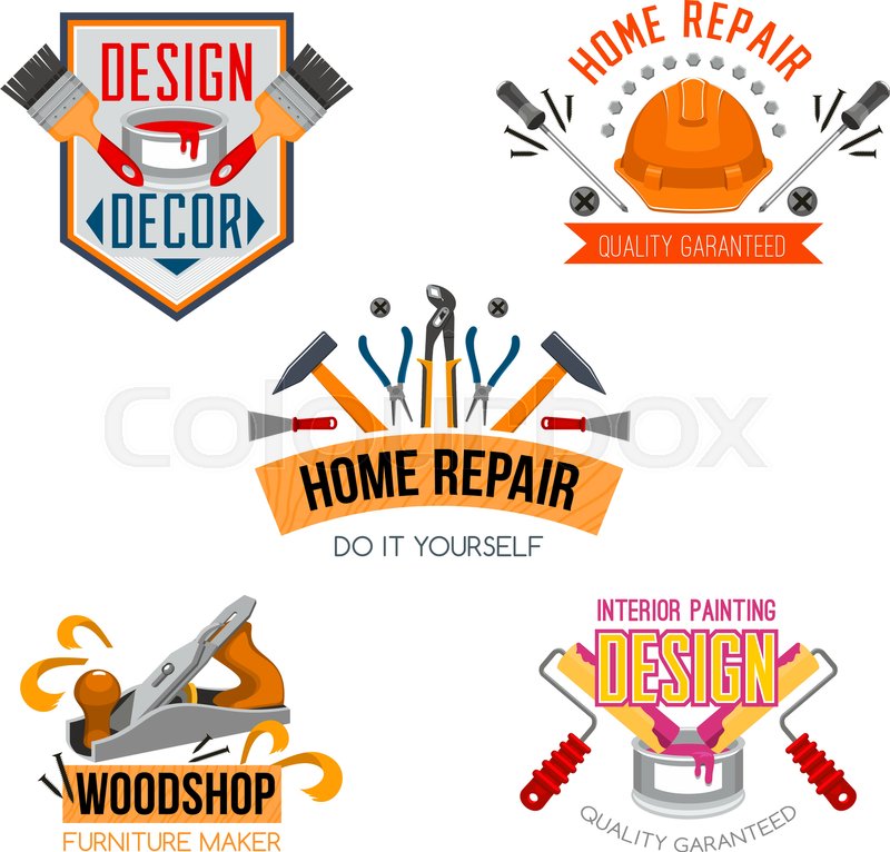 800x766 Work Tools Icons Set For Home Design Stock Vector Colourbox