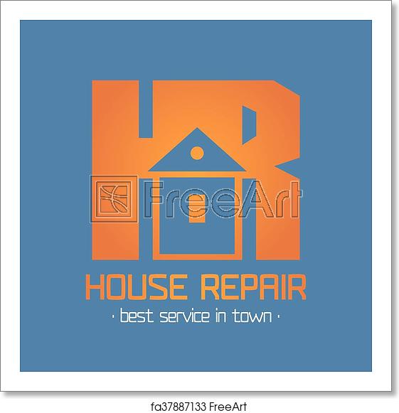 561x581 Free Art Print Of Home, House Repair Vector Logo, Badge, Design