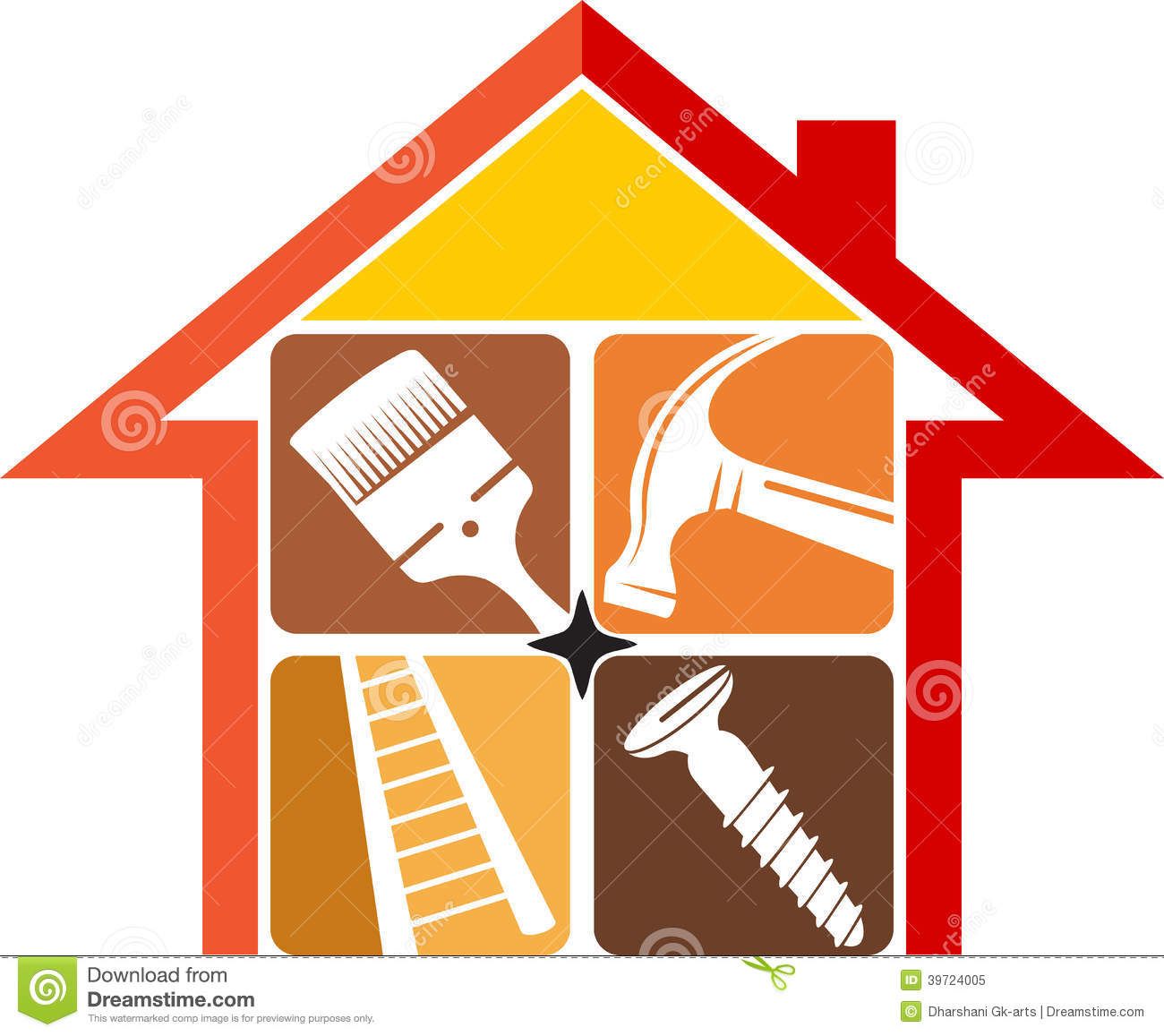 1300x1157 Home Repair Logo Stock Vector