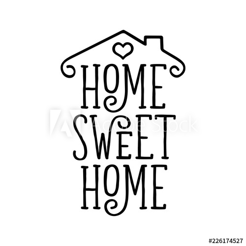 500x500 Home Sweet Home Typography Poster Vector Vintage Illustration