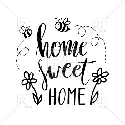 400x400 Hand Lettering Typography Poster Home Sweet Home Vector Image