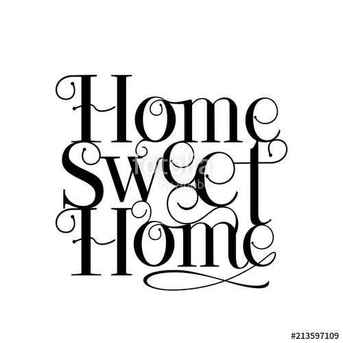 500x500 Handwritten Word Home Sweet Home Vector Illustration Stock