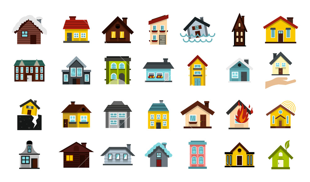 1000x589 House Icon Set Flat Set Of House Vector Icons For Web Design