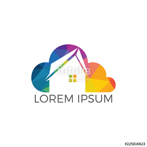 500x500 Modern Cloud Home Vector Design Cloud Storage Home Vector Logo
