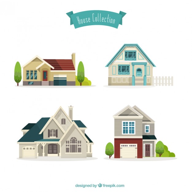 626x626 Nice Houses Collection Vector Free Download