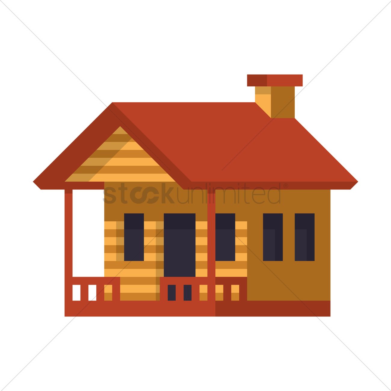 1300x1300 Wooden House Vector Image