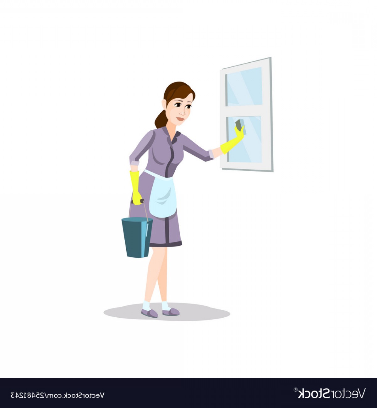 1200x1296 Cleaning Bucket With Woman Vector Studiogrfx