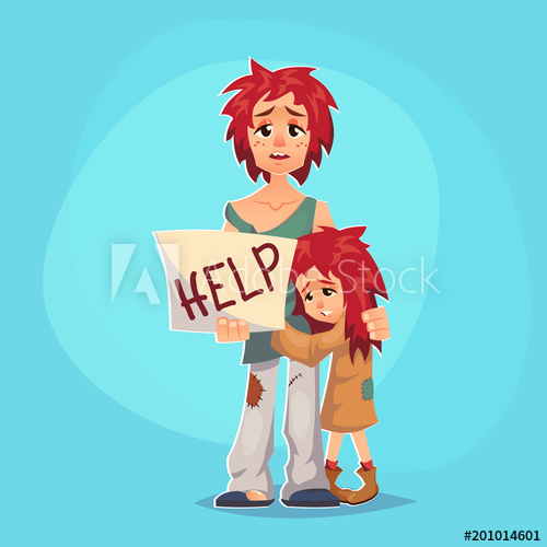 500x500 Homeless Child Cartoon Flat Character Homeless Character