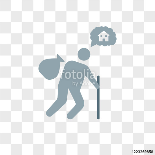 500x500 Homeless Vector Icon Isolated On Transparent Background, Homeless